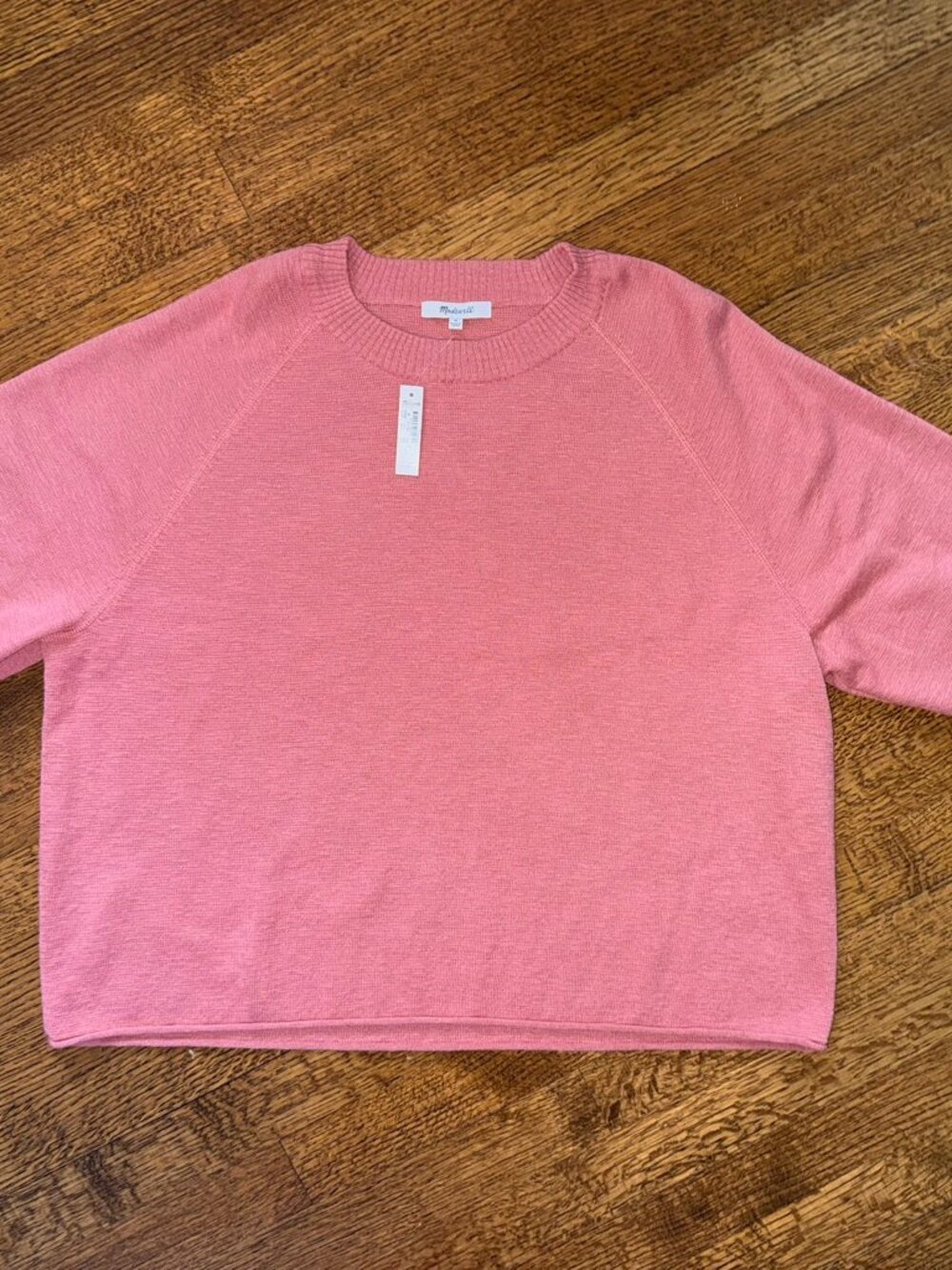 NWT Madewell Textured Knit Raglan 3/4 Puff Sleeve Sweater